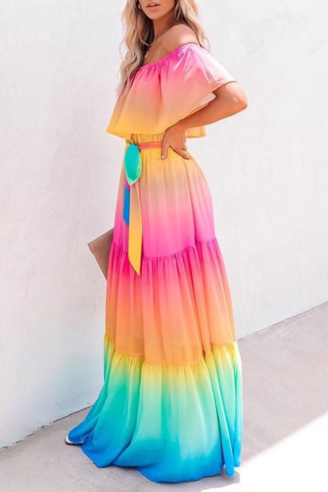 Robe degradee fluide femmes 3