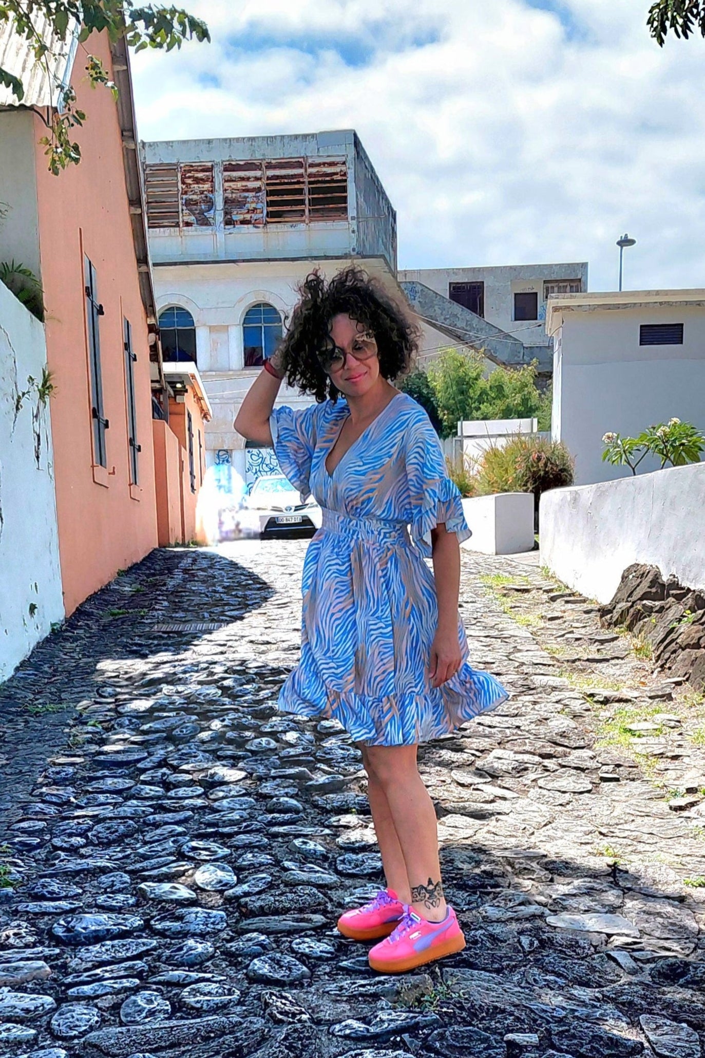 Robre courte zebree femme 3