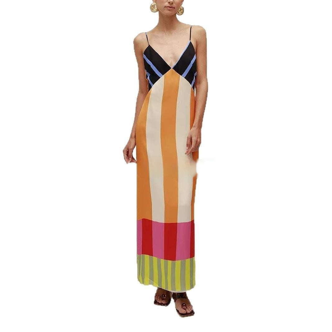Fashion Summer New Women's Striped Dress