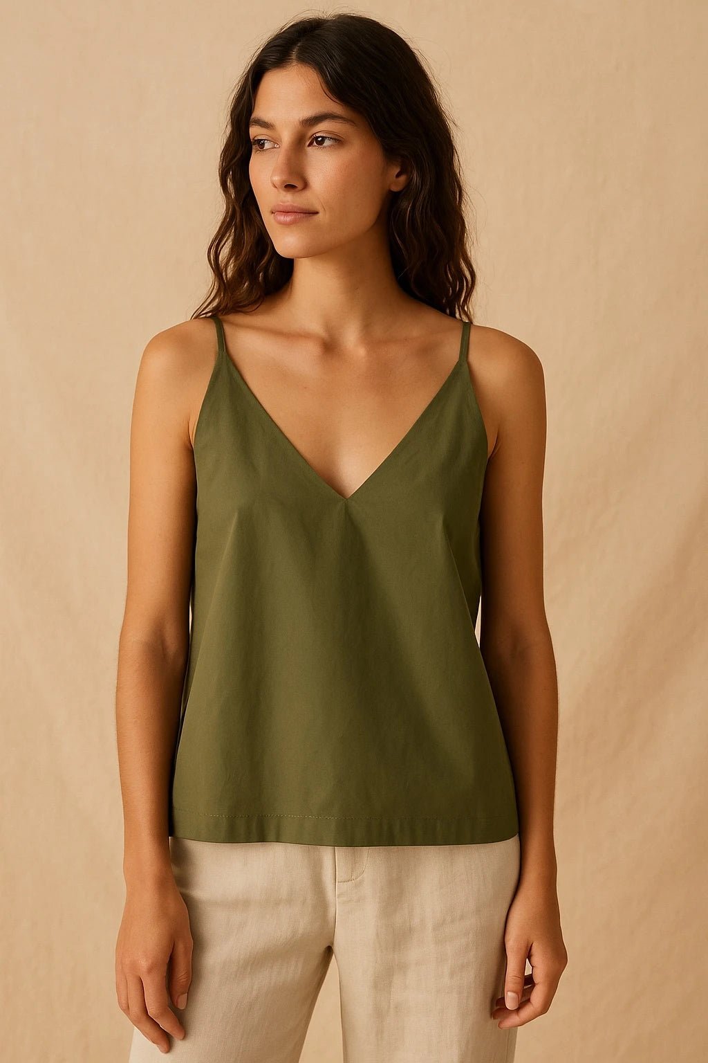 Débardeur moutarde en popeline - Ma boutique