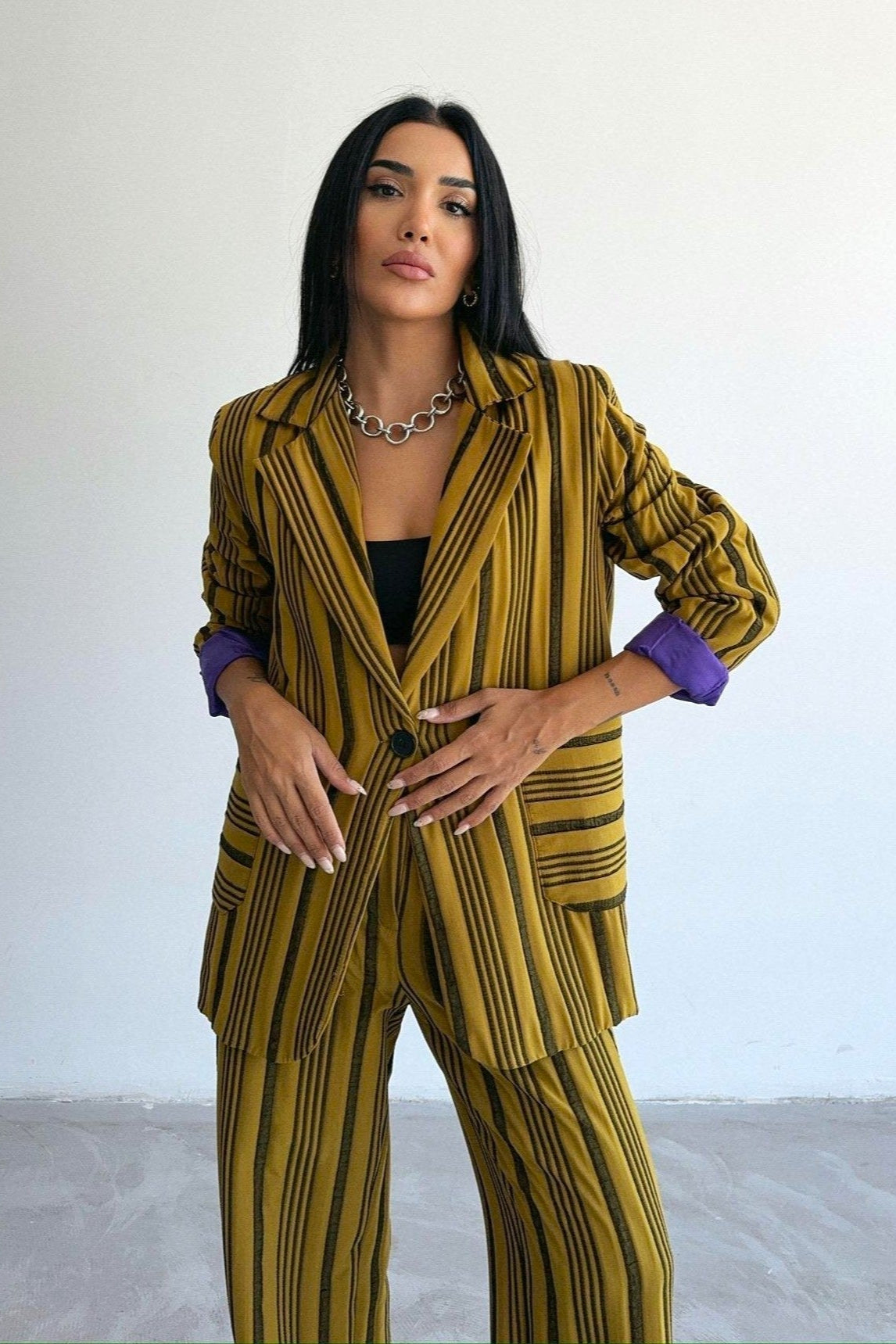 Veste tailleur chic a rayures (-30%)