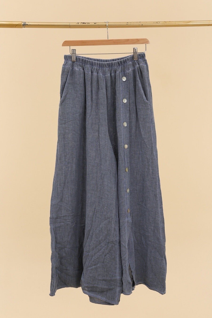 Pantalon en lin couleur jean - Ma boutique