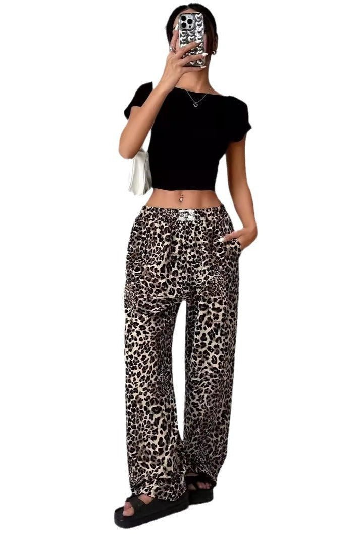 Pantalon large imprimé léopard - Ma boutique
