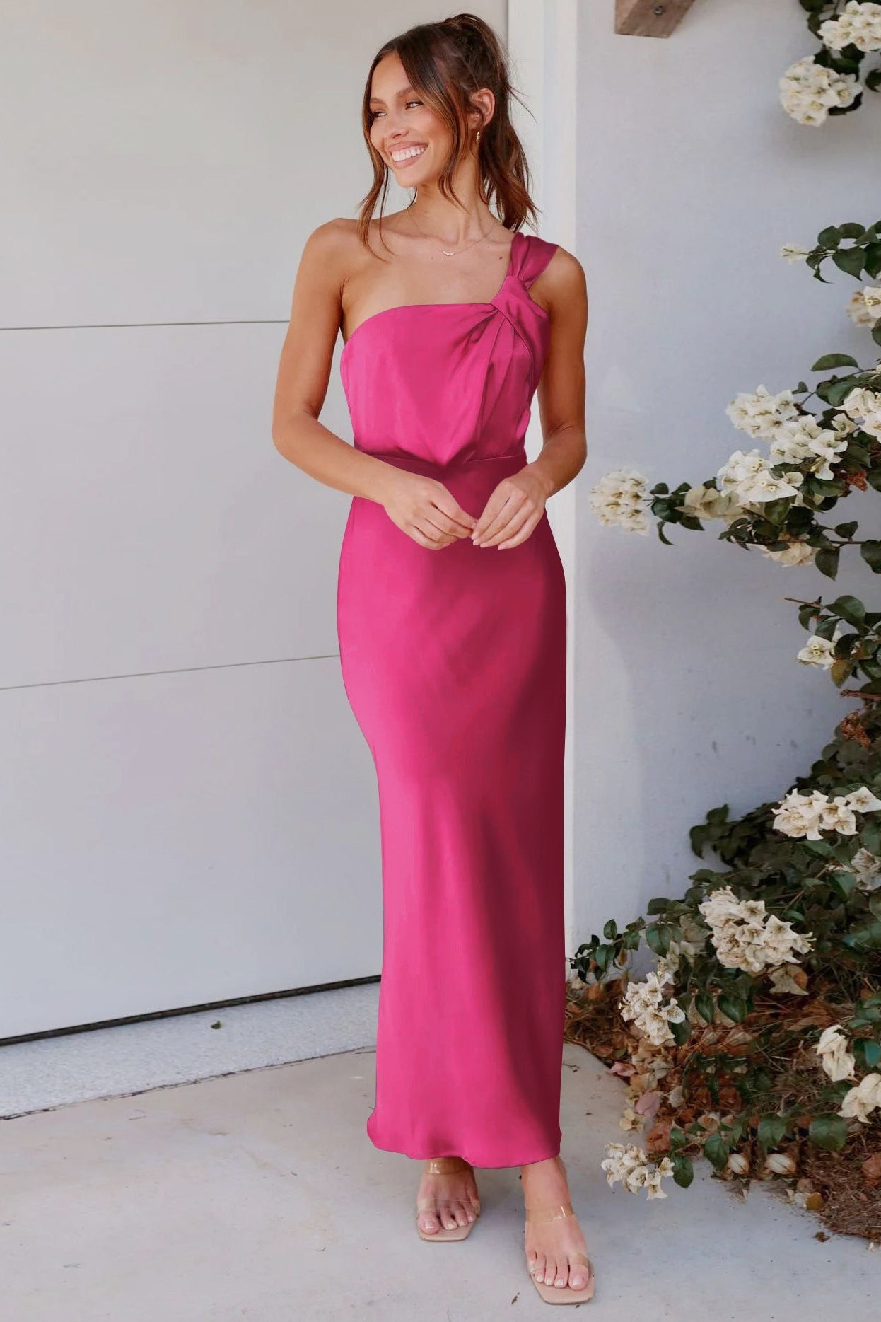 Robe de soirée a manche asymétrique - Ma boutique