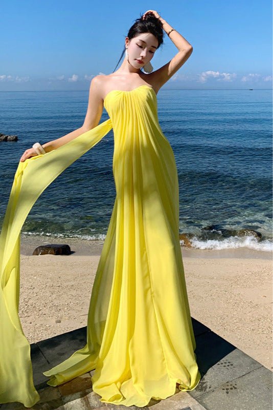 Robe de soirée vaporeuse effet mousseline - Calm concept store