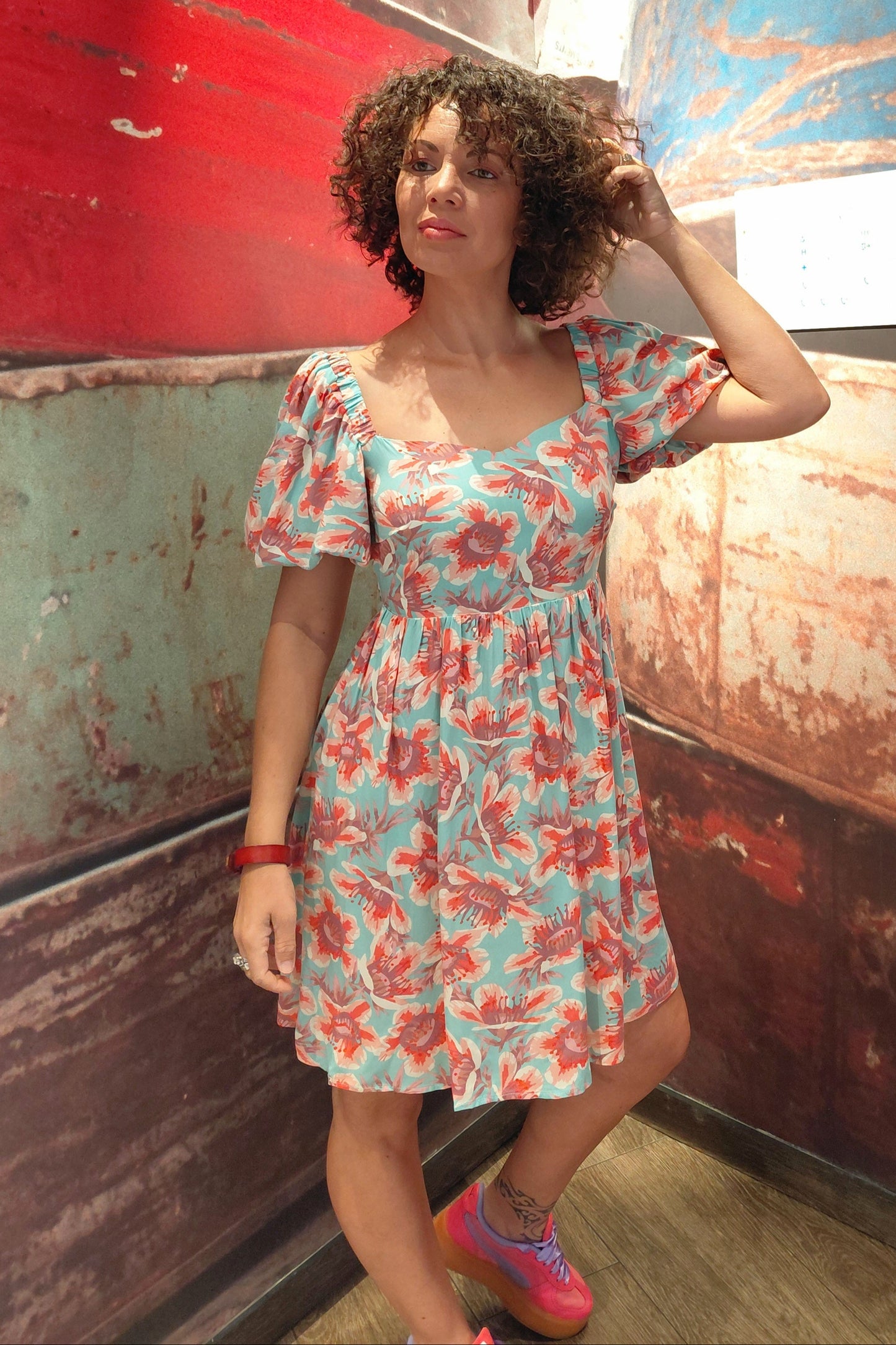 robe boheme col carre femme 5