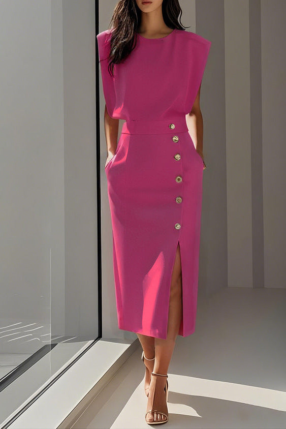 robe structuree chic a boutons 9