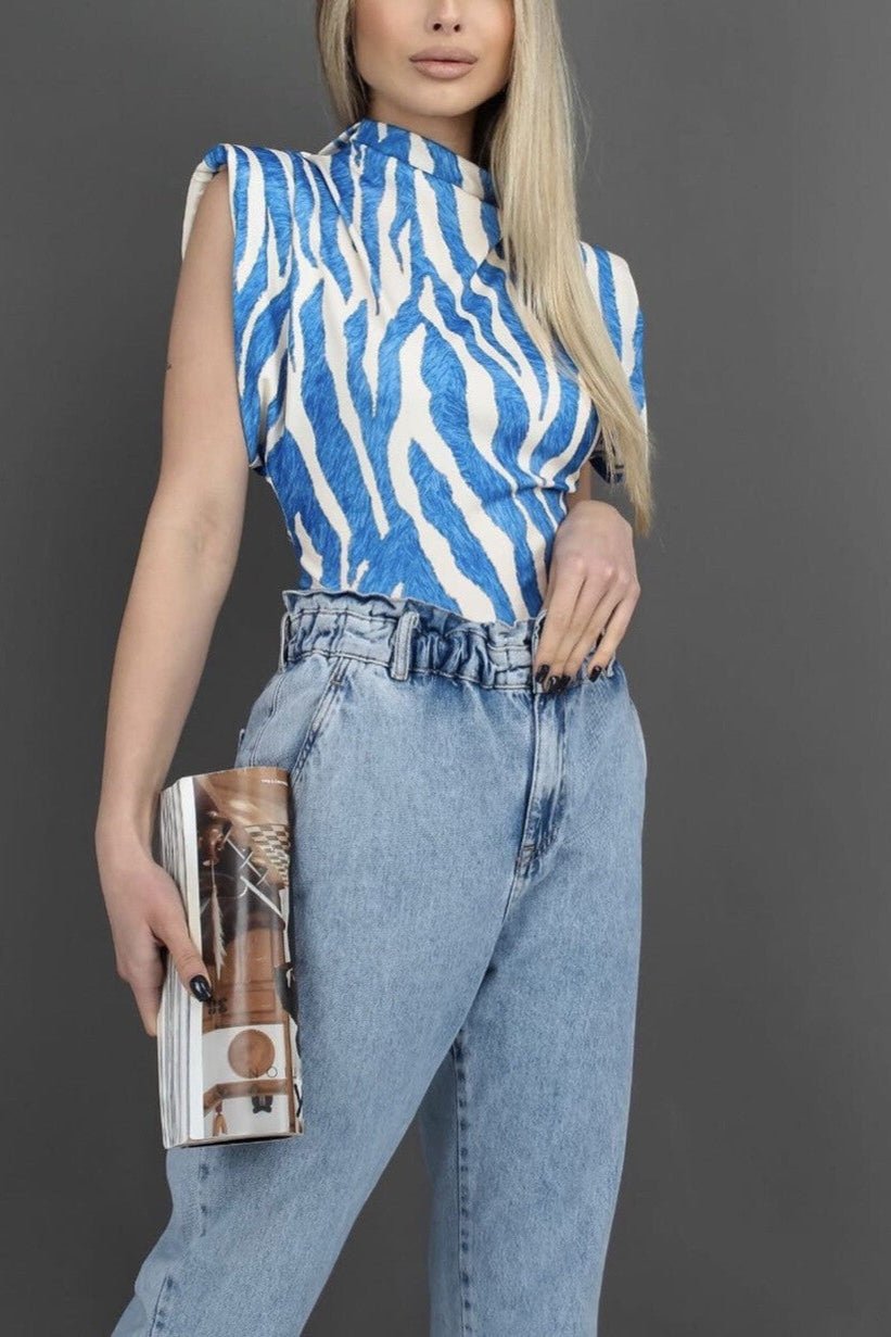 Top a épaulettes drapé zébré - Calm concept store