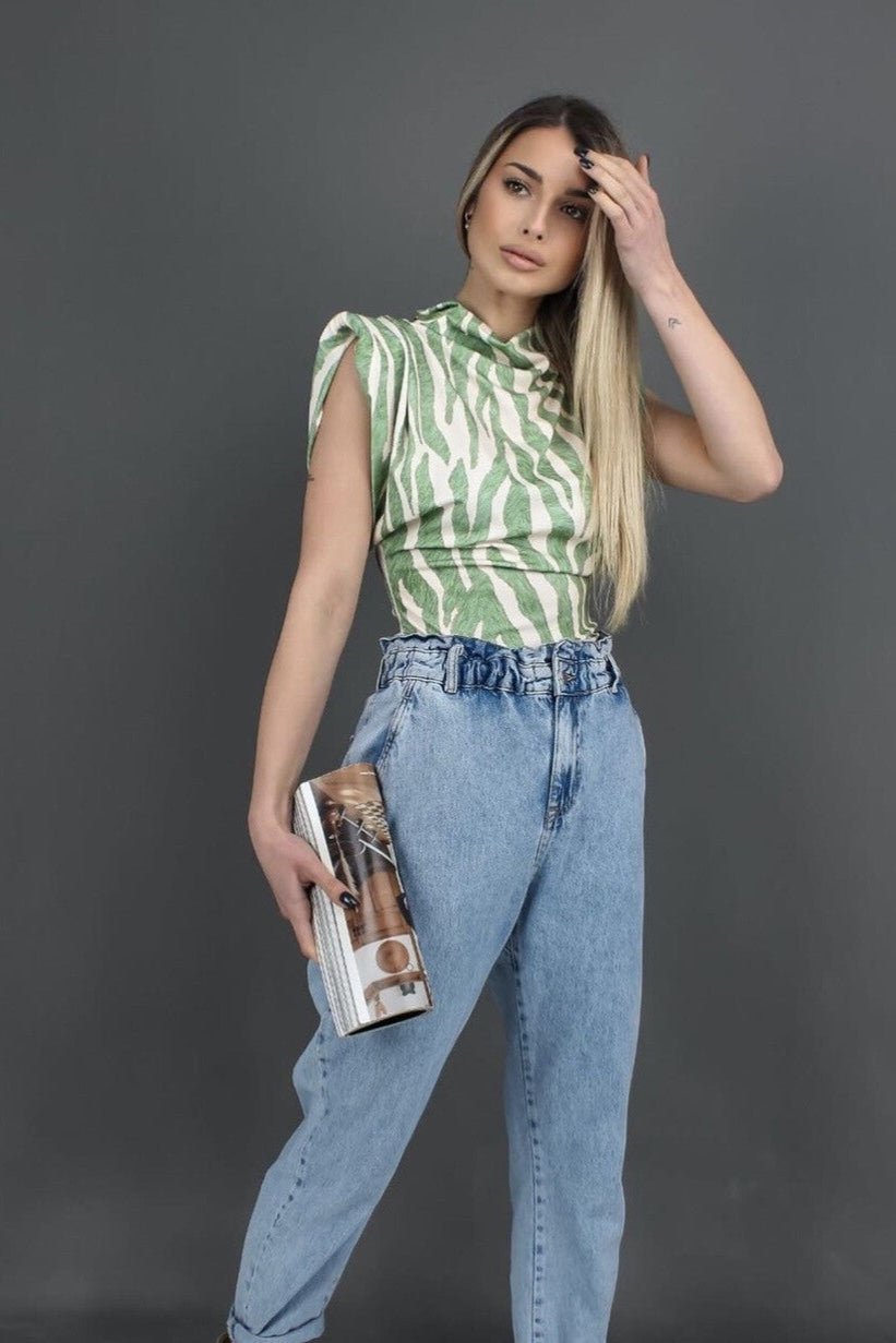 Top a épaulettes drape zébré - Calm concept store