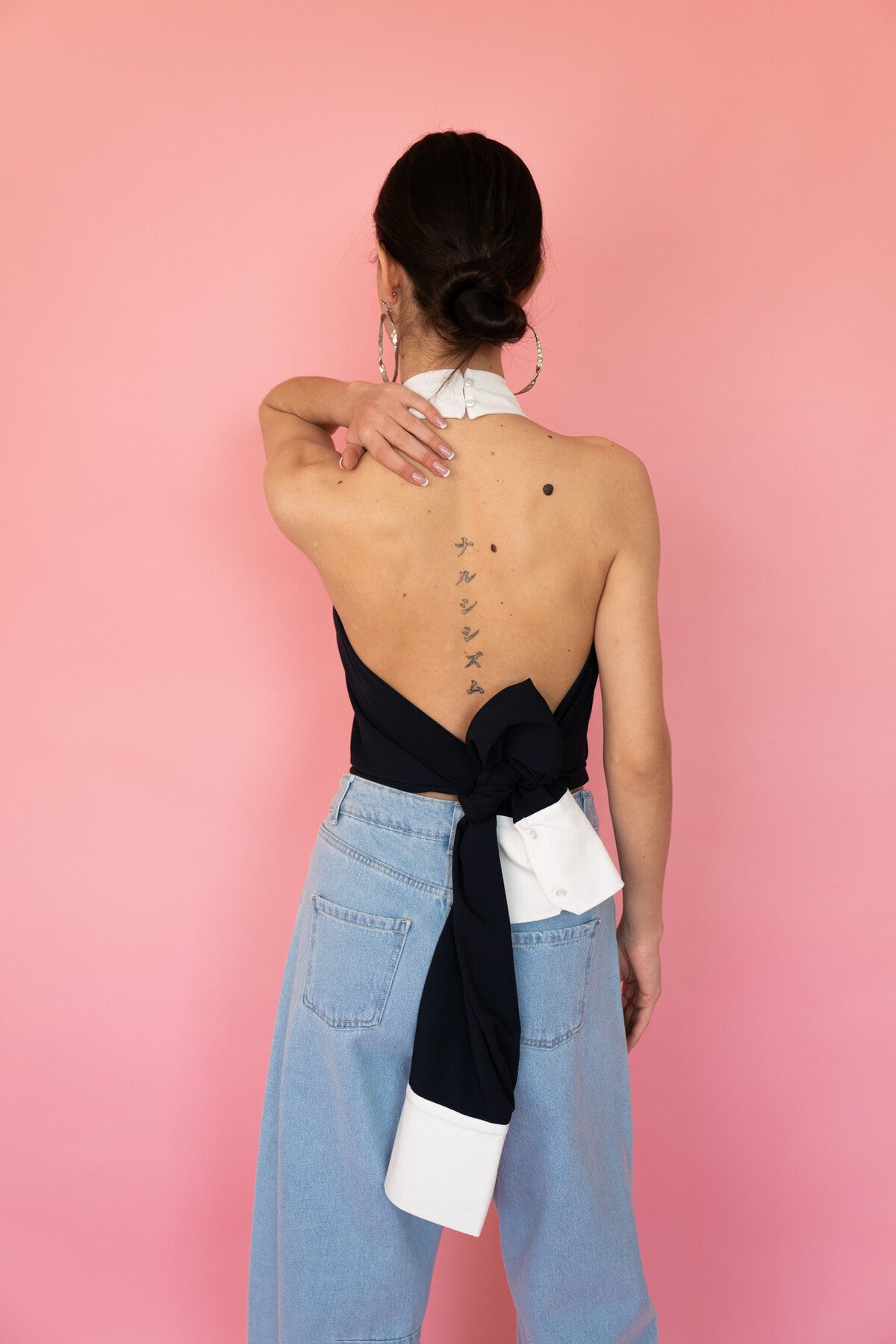 Top dos nus bicolore avec nœud au dos - Ma boutique