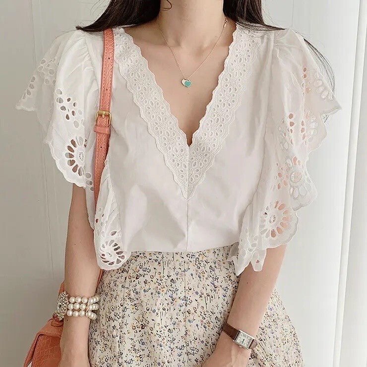 Top en broderie anglaise - Ma boutique