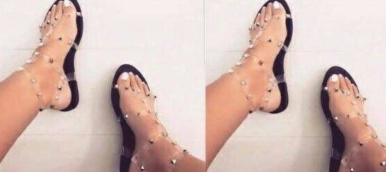 Women's sandals with cross straps