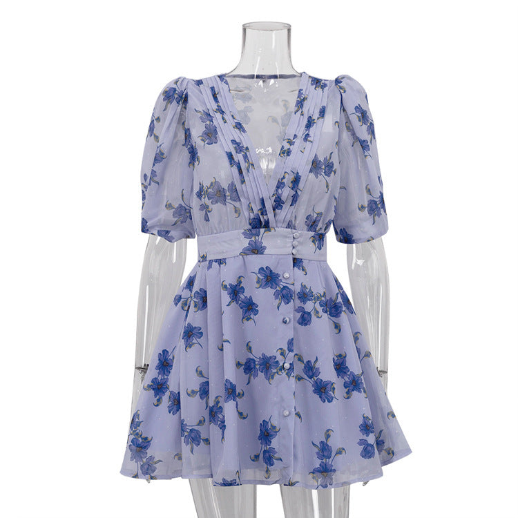 Robe fleurie col V