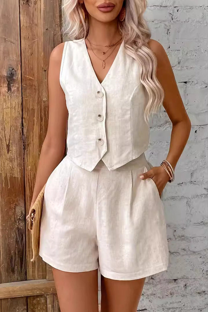 Ensemble gilet et short femme