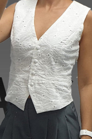 GILET BRODERIE FEMME