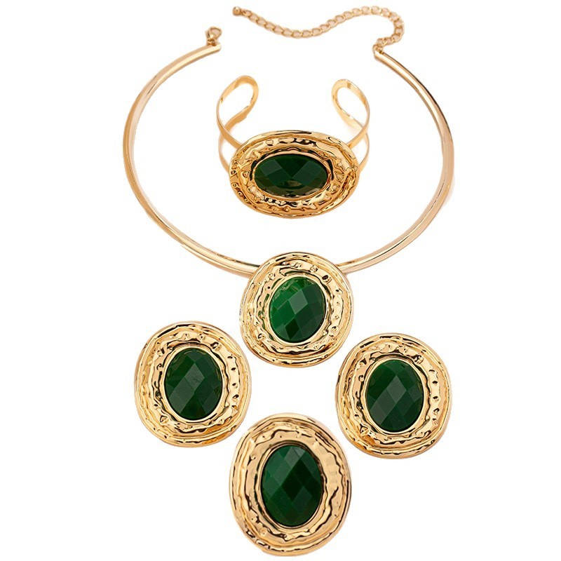 Parure de bijoux femme vert emeraude 4