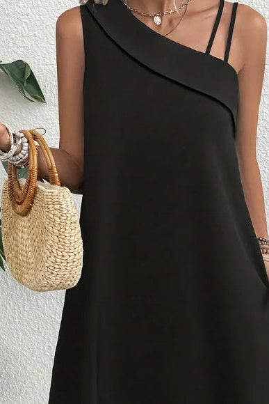 Robe asymetrique bretelles fines 3