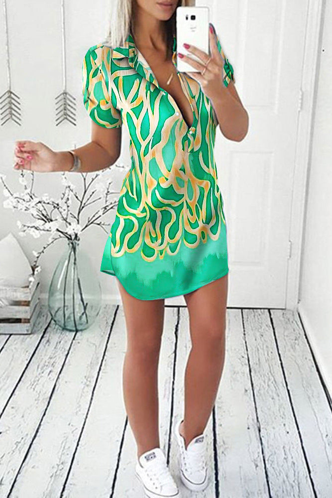 Robe chemise vert femme 3