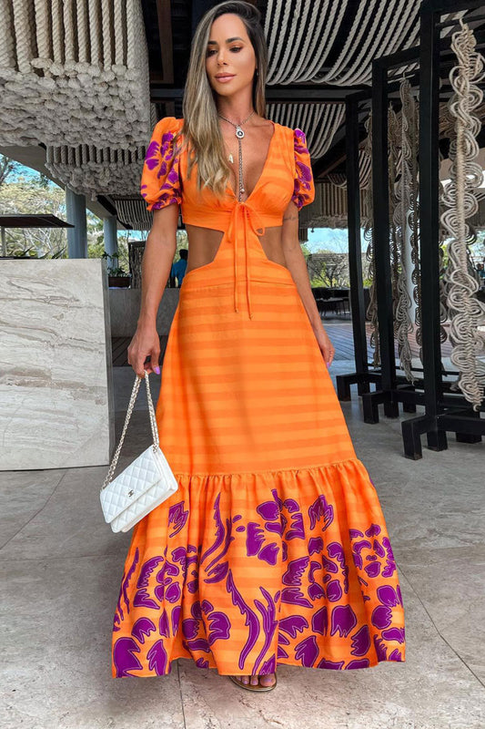 Robe longue ethnique femme