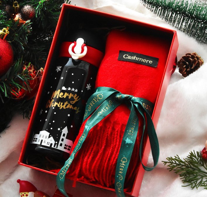 Christmas Set - thermos and cashmere texture scarf - Calm concept store