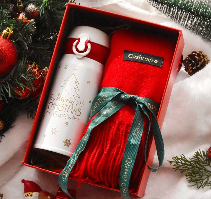 Christmas Set - thermos and cashmere texture scarf - Calm concept store