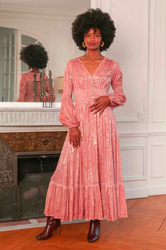 Long dress pink and gold - Calm concept store