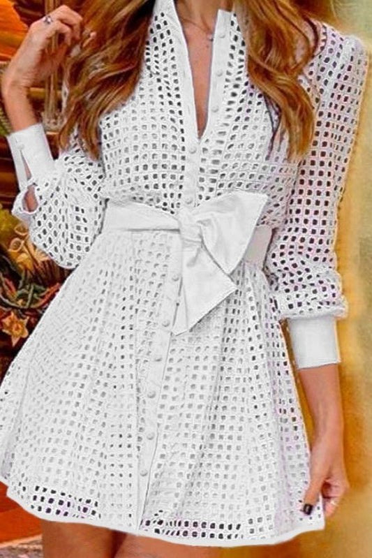 Robe chemise ajourée - Ma boutique