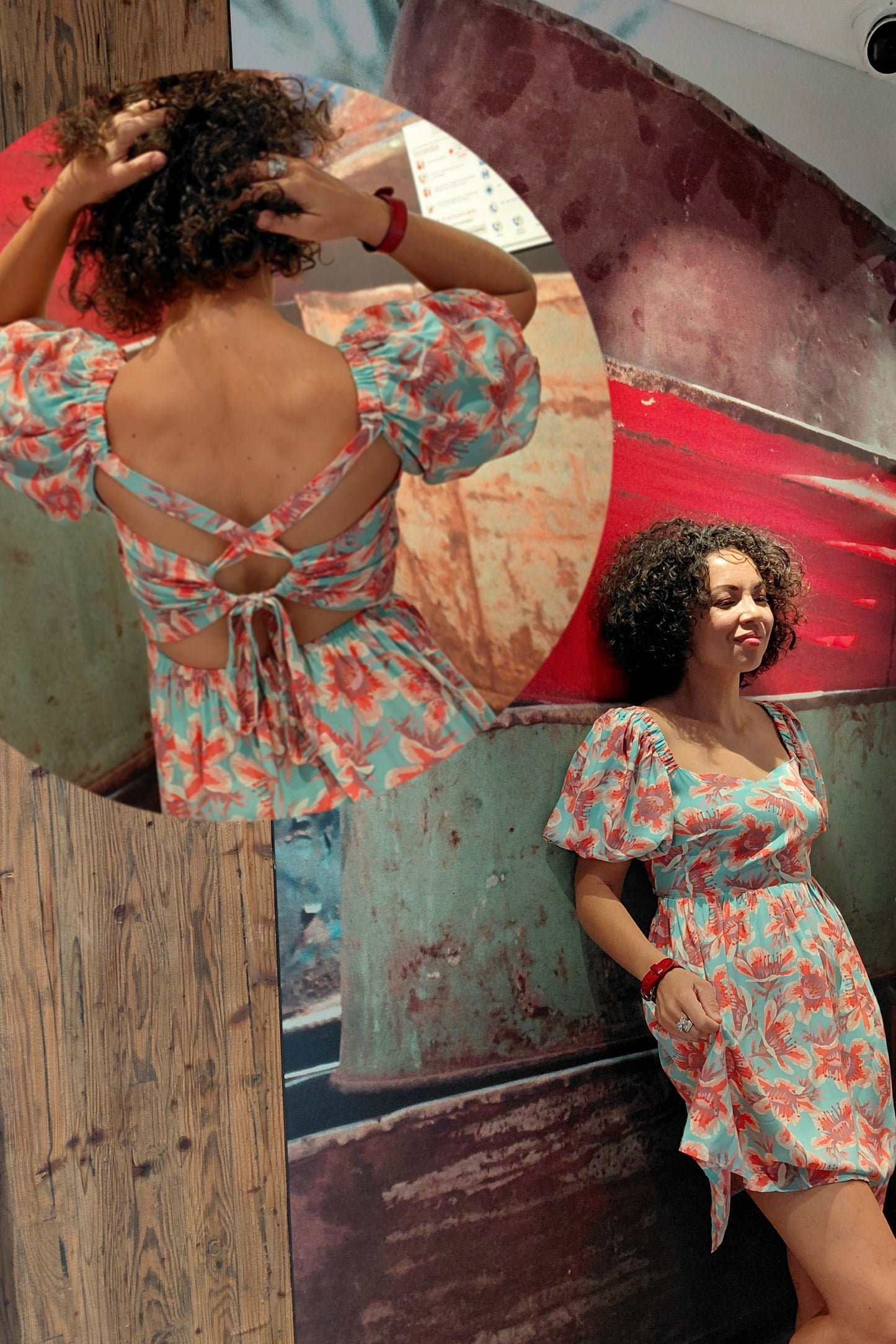 robe boheme col carre femme