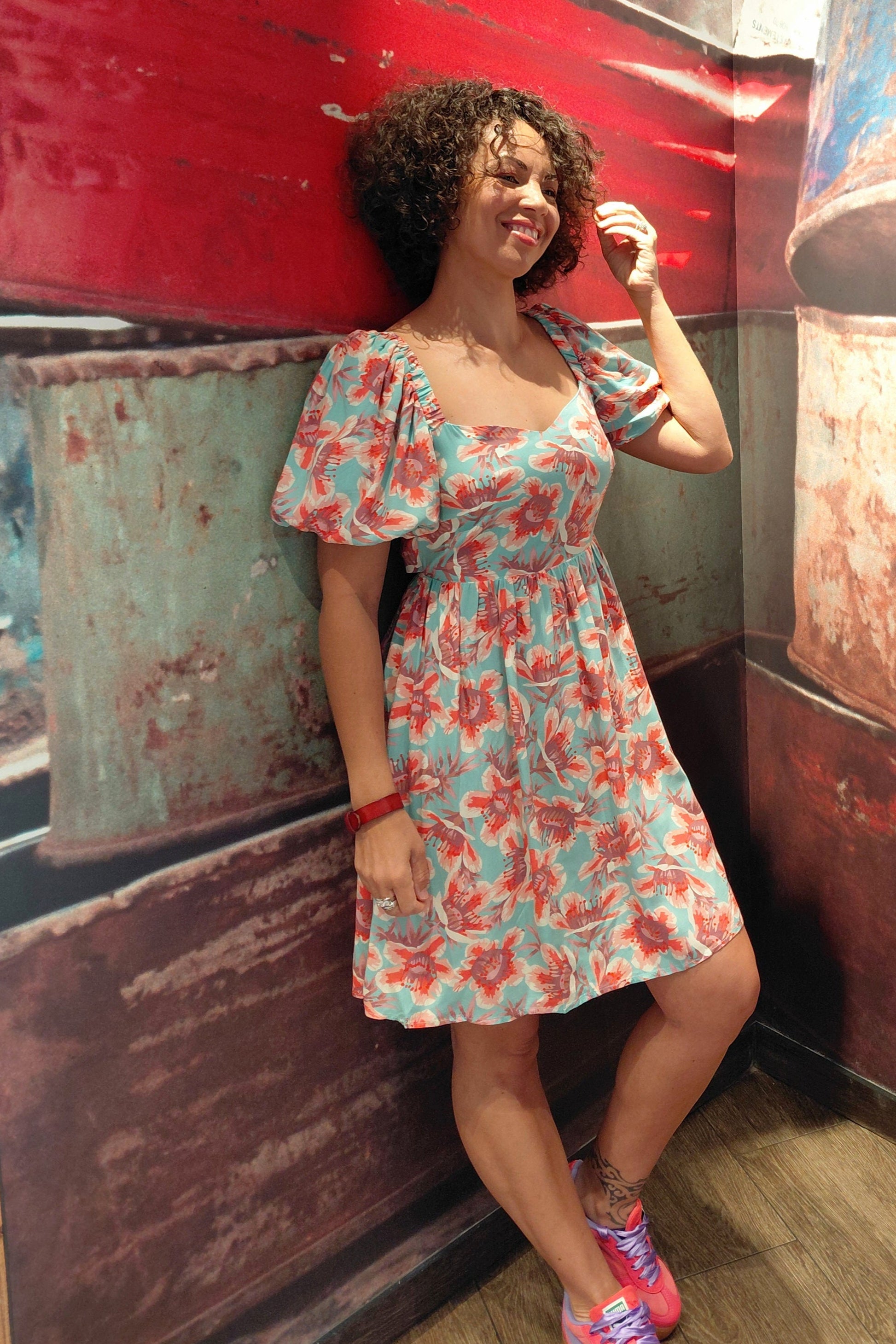 robe boheme col carre femme 3