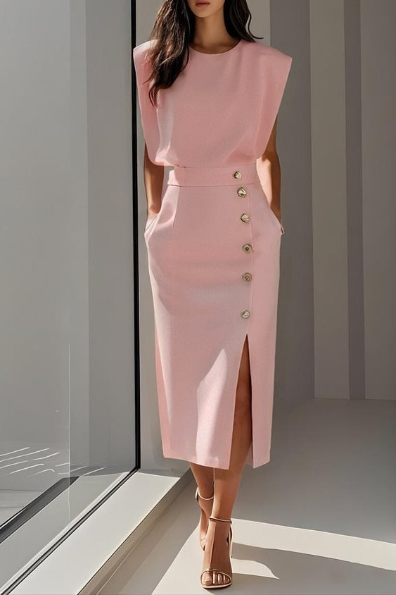 robe structuree chic a boutons