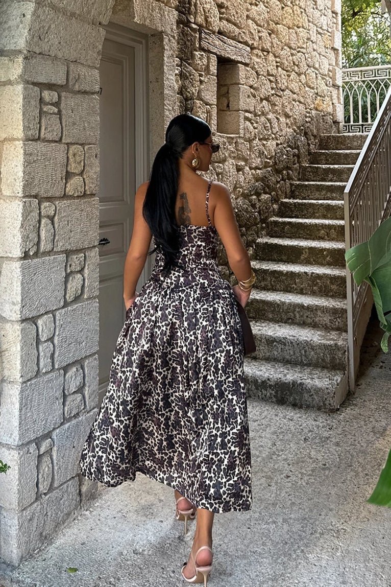 Robe satinée léopard - Ma boutique