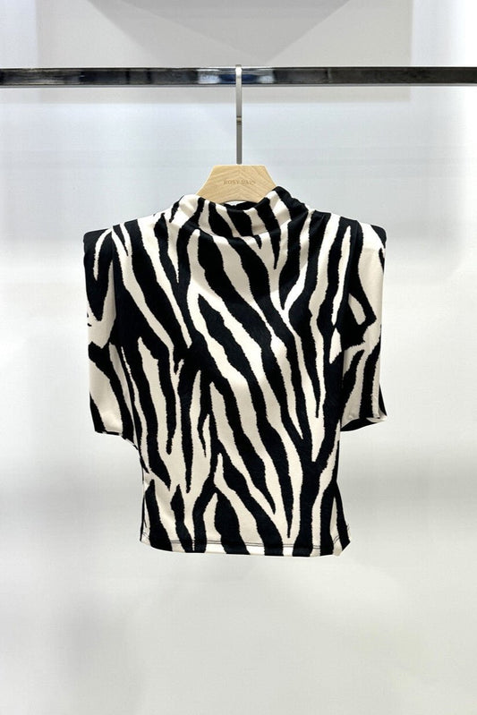 Top a épaulettes drapé zébré - Calm concept store