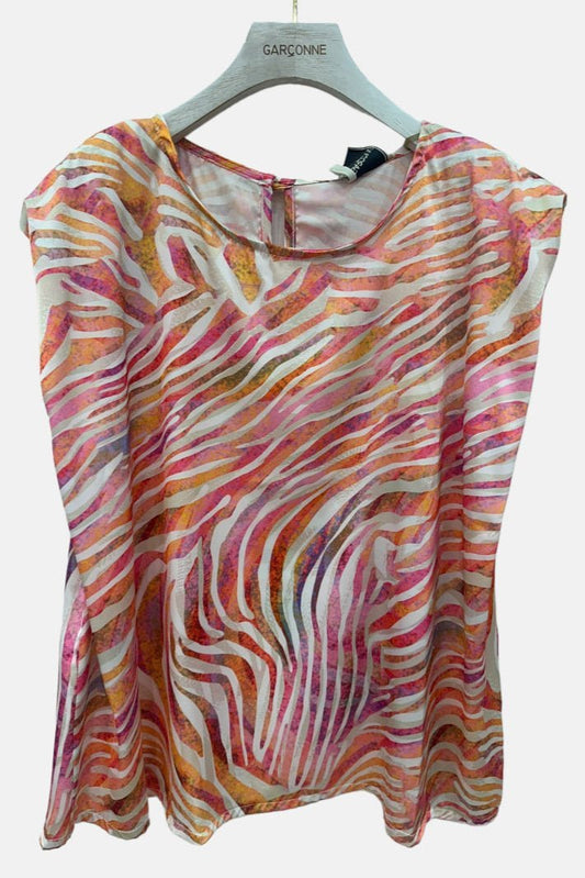 Top satiné a motifs zébrés - Ma boutique